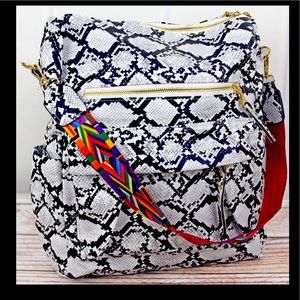 White Python Convertible Backpack